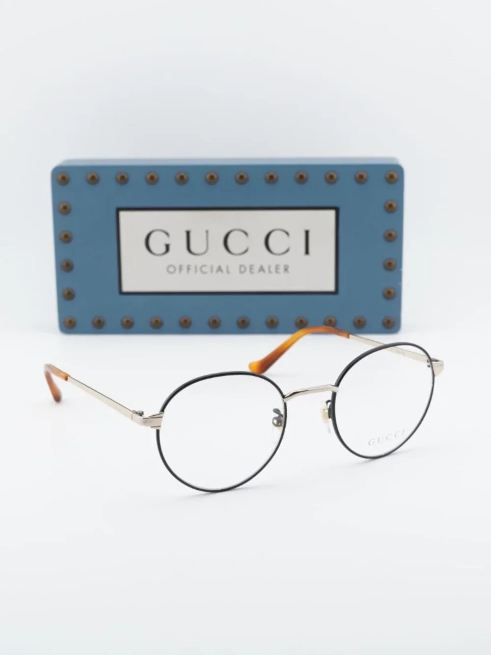 Gucci GG0581O 006 Round Eyeglasses - Black/Gold 50mm